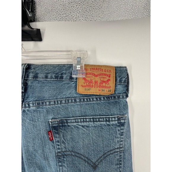 Levi's 514 Men's Jeans Size 34x32 Blue Denim Straight Fit 5 Pockets Comfort Pant - Picture 3 of 3
